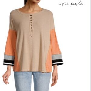 Free people Just Tip It Colourblock Ribbed Henley